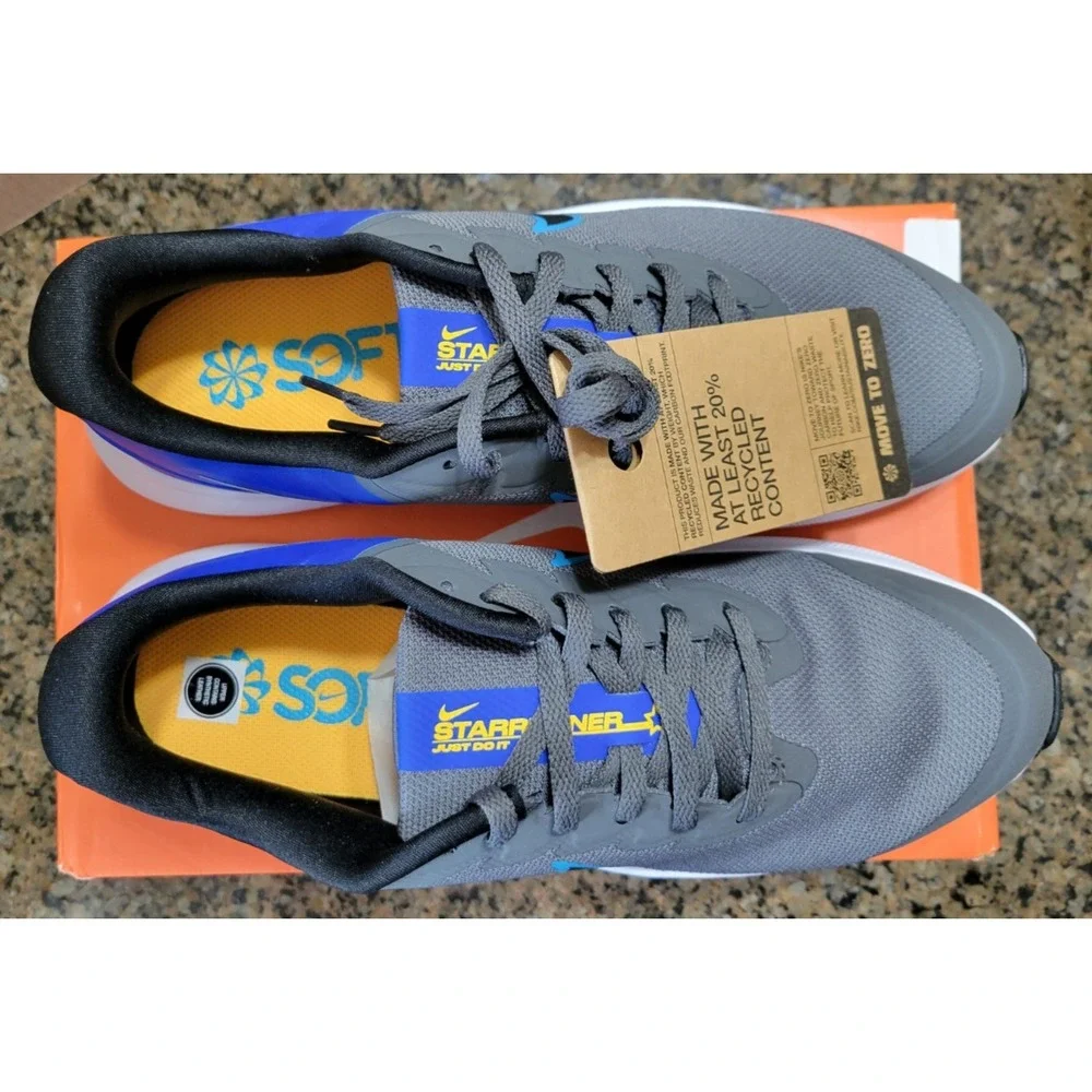 7Y Nike Star Runner 3 (GS) Iron Grey/Black-Blue Lightning DA2776-012 NEW in Box